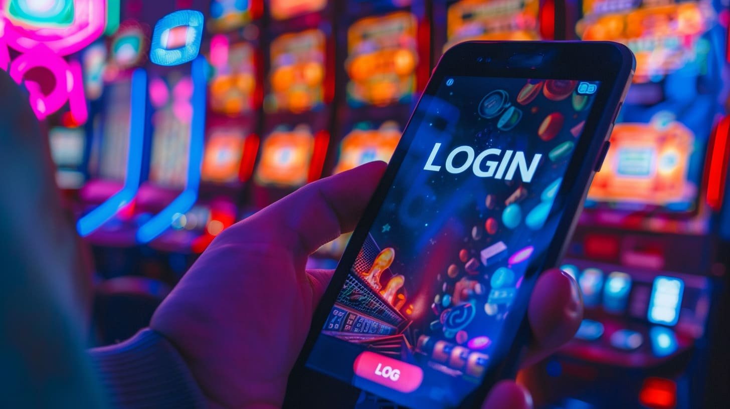 Mobile betting interface and spin button on goslot77 login